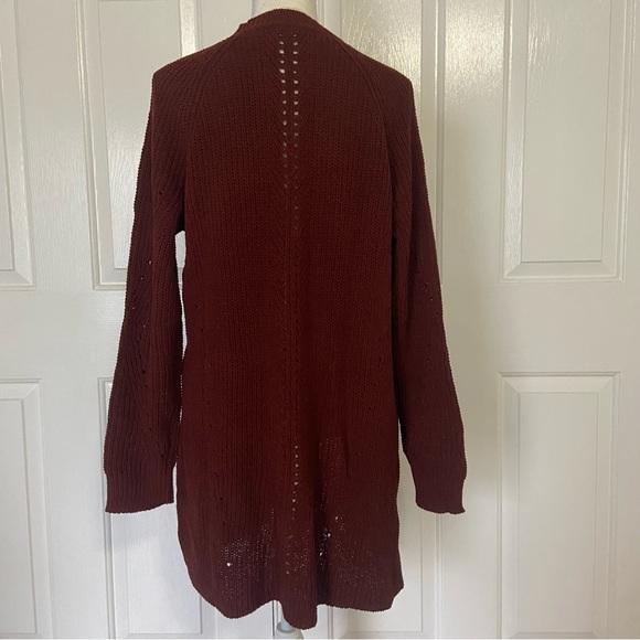 NWOT Stitch Fix Love Ellie Anna Pointelle Detail Cardigan Sweater Rust Medium M - Picture 4 of 8